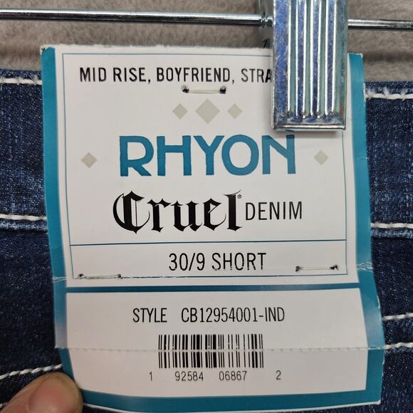 Cruel Denim Rhyon Straight Jeans Women 30/9 Short Embroidered Mid Rise Boyfriend - Picture 12 of 16